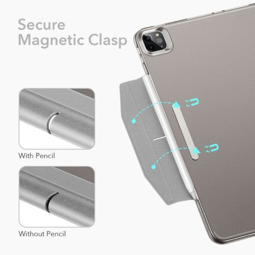 Alternative view of ESR Set Ascend Trifold Case Grey + Tempered Glass iPad Pro 12,9 2021/2022