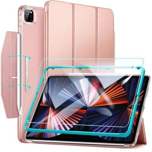 ESR Set Ascend Trifold Case Rose Gold + Tempered Glass iPad Pro 12,9 2021/2022 ΘΗΚΕΣ ESR ESR Set Ascend Trifold Case Rose Gold + Tempered Glass iPad Pro 12,9 2021/2022