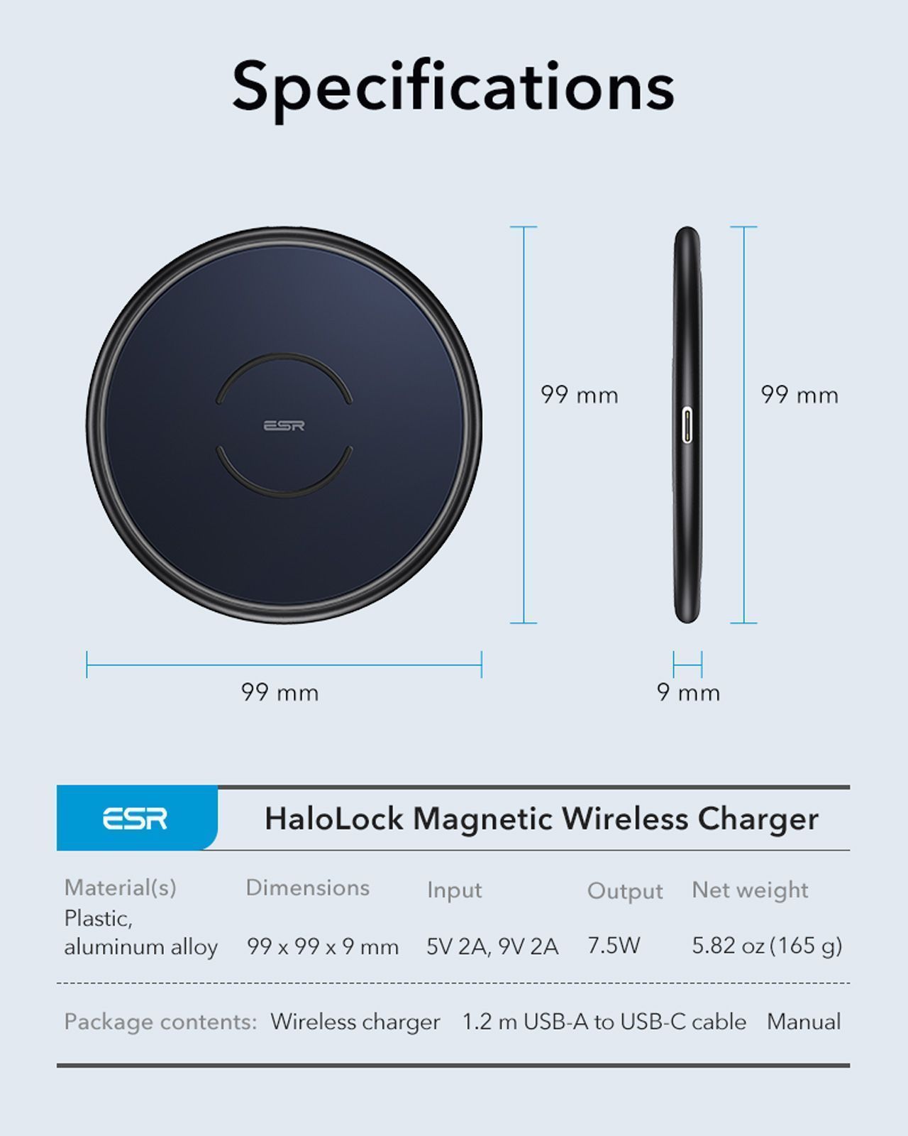 ESR HaloLock MagSafe Tidal Magnetic Charger Blue (ECW5-1) ΑΞΕΣΟΥΑΡ ESR ESR HaloLock MagSafe Tidal Magnetic Charger Blue (ECW5-1) - Image 6