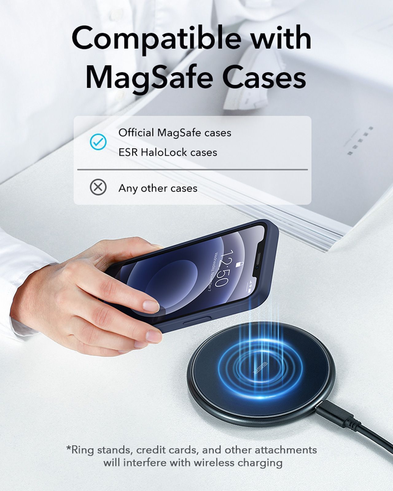 ESR HaloLock MagSafe Tidal Magnetic Charger Blue (ECW5-1) ΑΞΕΣΟΥΑΡ ESR ESR HaloLock MagSafe Tidal Magnetic Charger Blue (ECW5-1) - Image 5