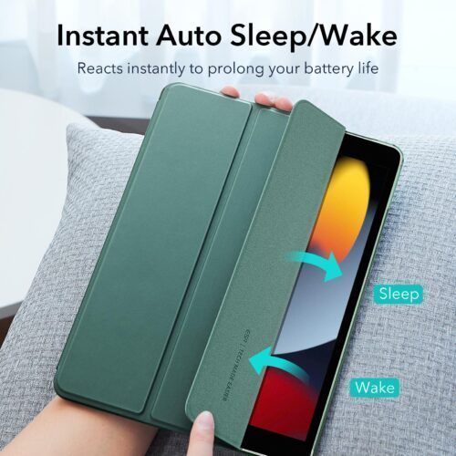 Alternative view of ESR Set Ascend Trifold Case Cactus Green + Tempered Glass iPad Air 4/5