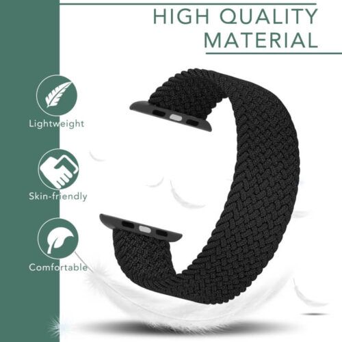 Alternative view of Hera Braided Black Λουράκι για Apple Watch 44/45/46/49mm (Size: L)