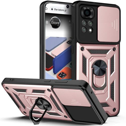 Combo Kickstand Slide Camera Case Rose Gold Xiaomi Poco M4 Pro 4G ΘΗΚΕΣ OEM Combo Kickstand Slide Camera Case Rose Gold Xiaomi Poco M4 Pro 4G
