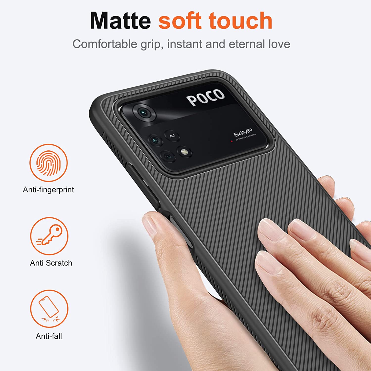 LENUO Twill Texture Black Case Xiaomi Poco M4 Pro 4G ΘΗΚΕΣ OEM LENUO Twill Texture Black Case Xiaomi Poco M4 Pro 4G - Image 3