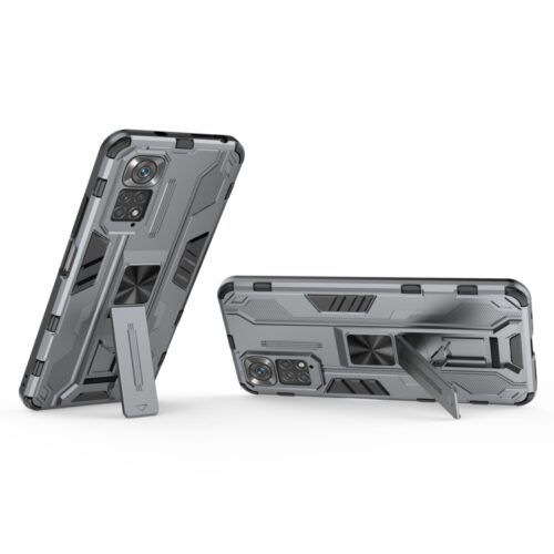 Alternative view of Armor Combat Stand Case Silver Xiaomi Redmi Note 11s 5G