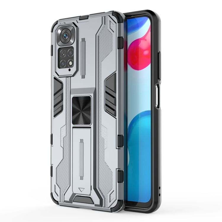 Armor Combat Stand Case Silver Xiaomi Redmi Note 11s 5G ΘΗΚΕΣ OEM Armor Combat Stand Case Silver Xiaomi Redmi Note 11s 5G