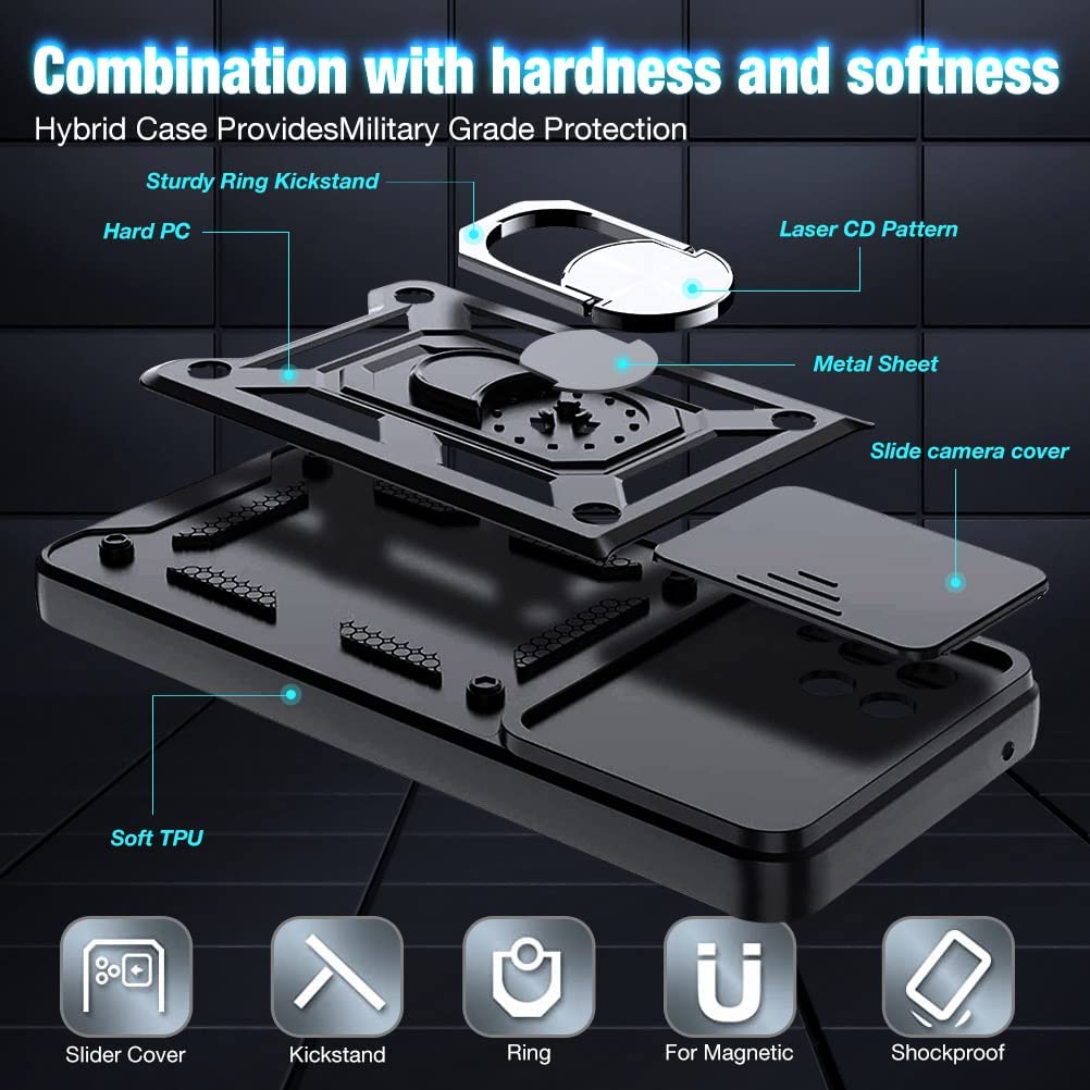 Combo Kickstand Slide Camera Case Black Xiaomi Poco M4 Pro 4G ΘΗΚΕΣ OEM Combo Kickstand Slide Camera Case Black Xiaomi Poco M4 Pro 4G - Image 4