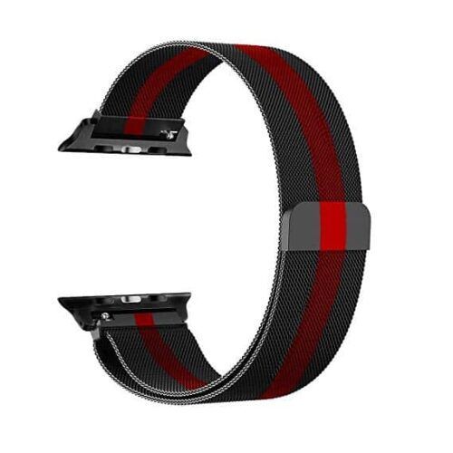 Alternative view of OEM Milanese Loop Red Stripe για Apple Watch 44/45/46/49mm