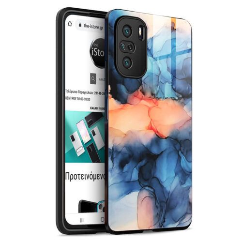 Alternative view of Glossy Marble Blue Dunes Case Samsung Galaxy A32 4G
