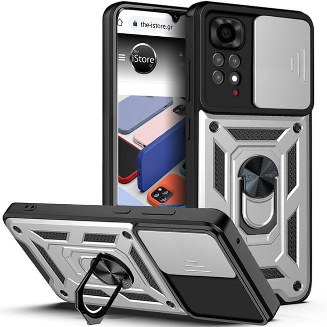 Θήκη Combo Kickstand Slide Camera Silver Xiaomi Redmi Note 12 Pro 4G ΘΗΚΕΣ Orso Θήκη Combo Kickstand Slide Camera Silver Xiaomi Redmi Note 12 Pro 4G