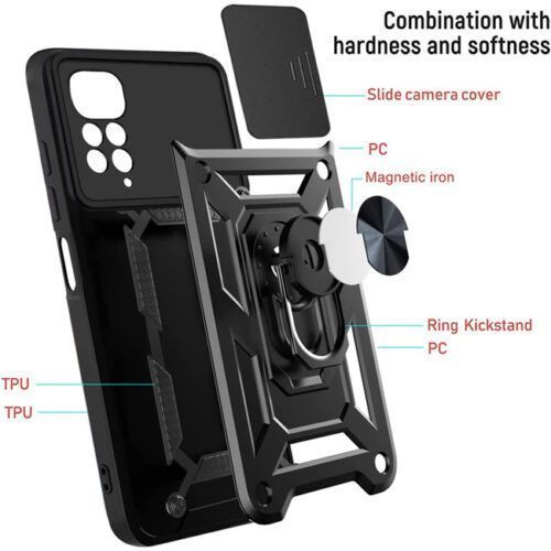 Alternative view of Θήκη Combo Kickstand Slide Camera Blue Xiaomi Redmi Note 12 Pro 4G