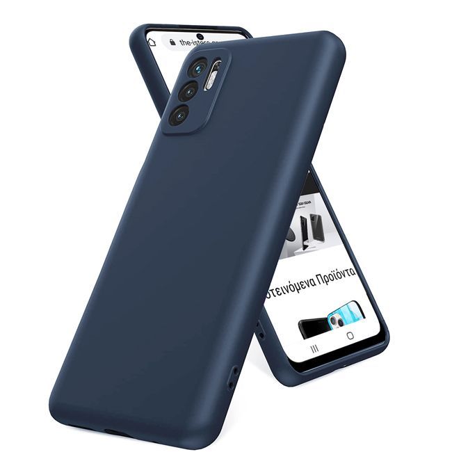 Rubber Silk Case Blue Xiaomi Redmi Note 10 5G/Poco M3 Pro 5G ΘΗΚΕΣ OEM Rubber Silk Case Blue Xiaomi Redmi Note 10 5G/Poco M3 Pro 5G