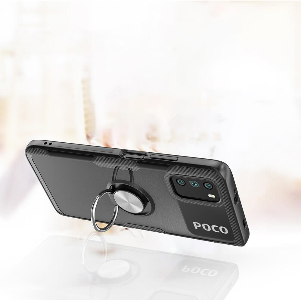 Clear Ring Kickstand Black Xiaomi Poco M3 ΘΗΚΕΣ OEM Clear Ring Kickstand Black Xiaomi Poco M3 - Image 6