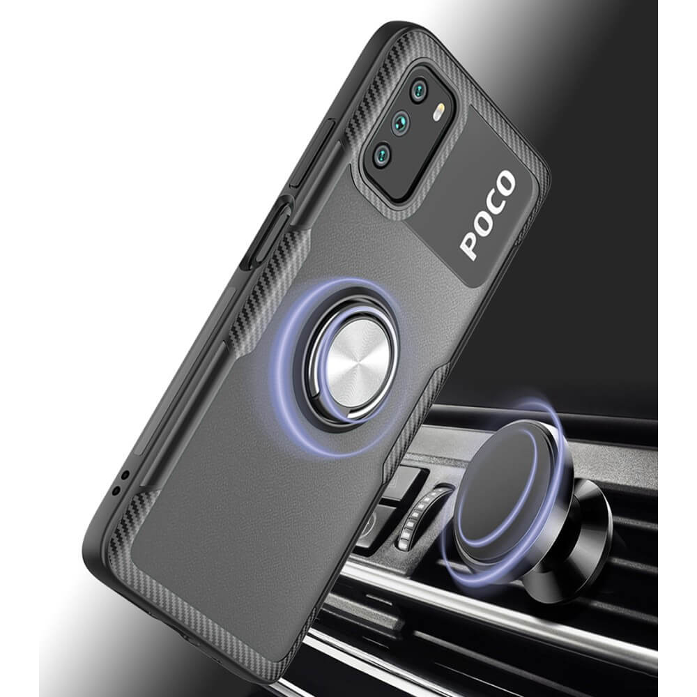 Clear Ring Kickstand Black Xiaomi Poco M3 ΘΗΚΕΣ OEM Clear Ring Kickstand Black Xiaomi Poco M3 - Image 5