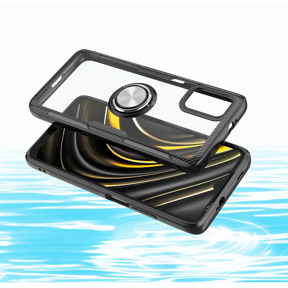 Clear Ring Kickstand Black Xiaomi Poco M3 ΘΗΚΕΣ OEM Clear Ring Kickstand Black Xiaomi Poco M3 - Image 4