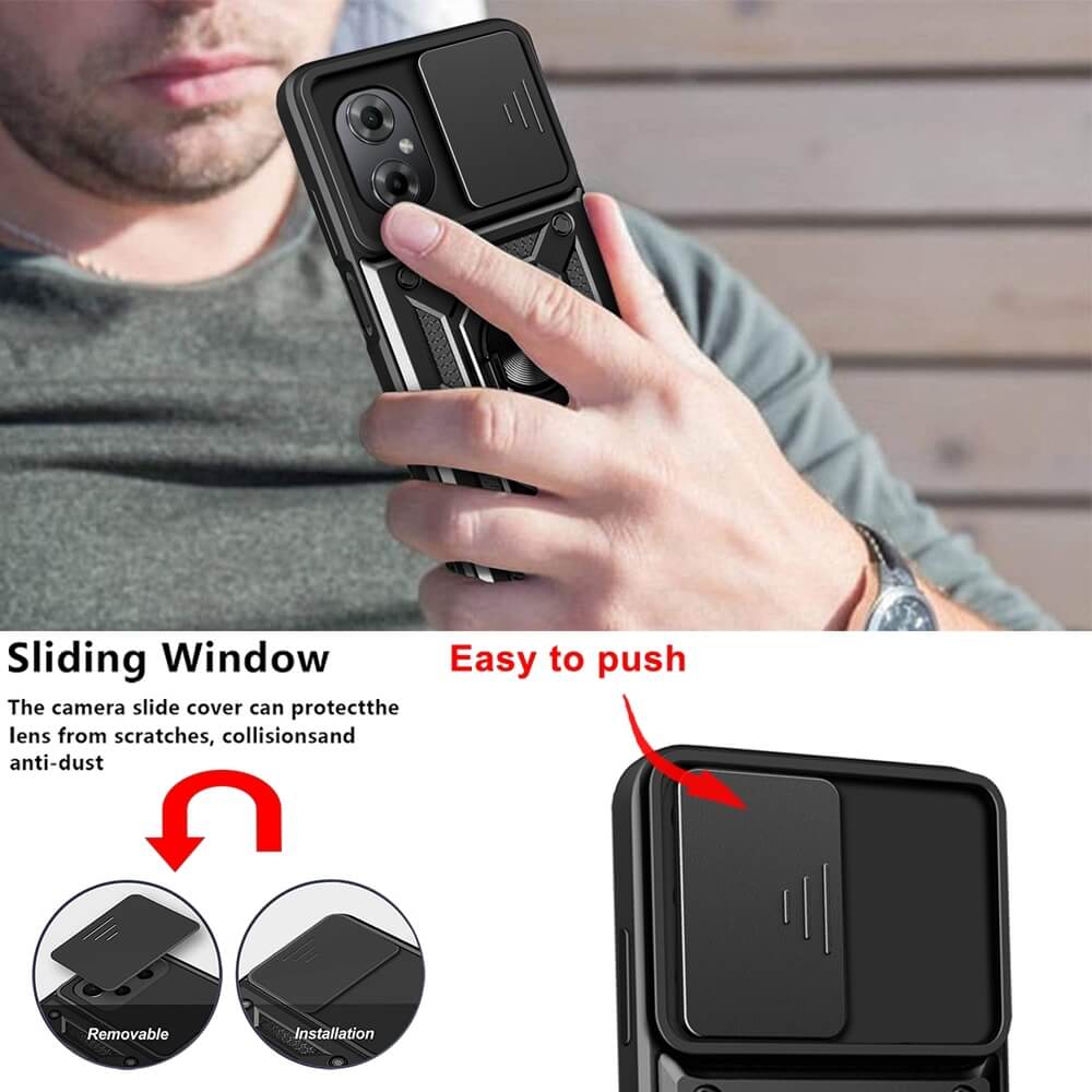 Combo Kickstand Slide Camera Case Black Xiaomi Poco M4 5G / Poco M5 ΘΗΚΕΣ OEM Combo Kickstand Slide Camera Case Black Xiaomi Poco M4 5G / Poco M5 - Image 2