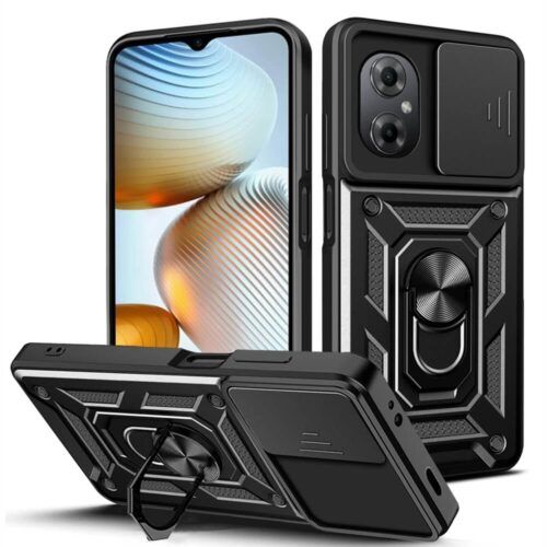 Combo Kickstand Slide Camera Case Black Xiaomi Poco M4 5G / Poco M5 ΘΗΚΕΣ OEM Combo Kickstand Slide Camera Case Black Xiaomi Poco M4 5G / Poco M5