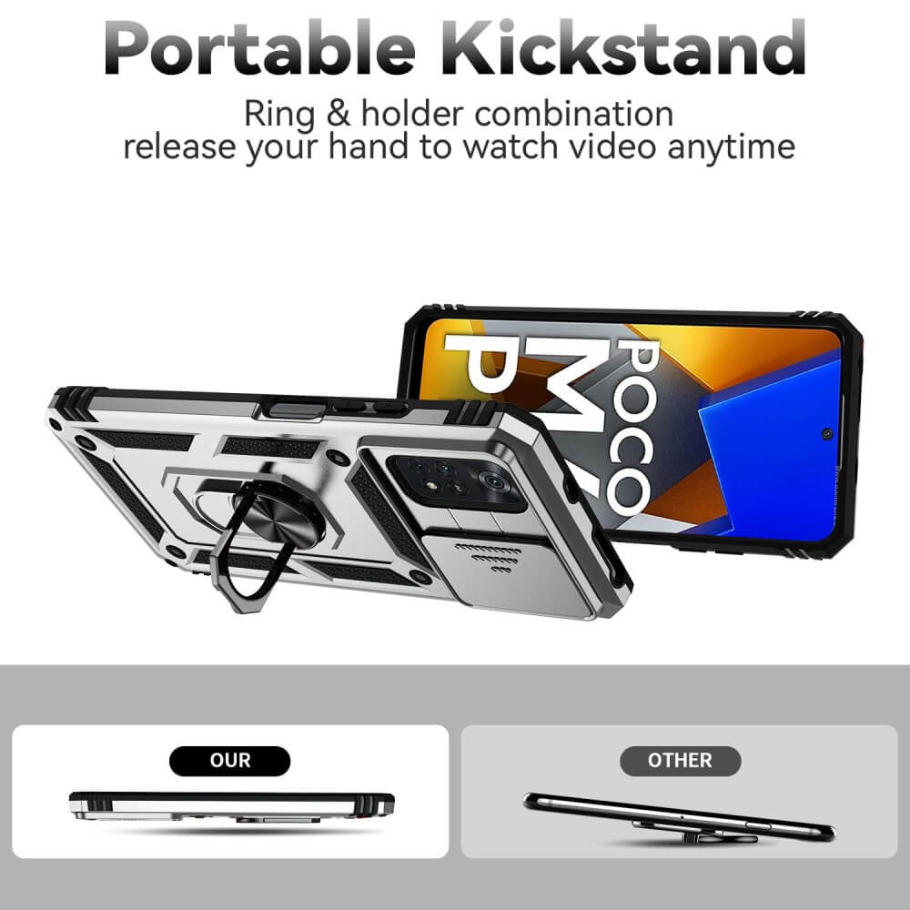 Combo Kickstand Slide Camera Case Black Xiaomi Poco M4 Pro 4G ΘΗΚΕΣ OEM Combo Kickstand Slide Camera Case Black Xiaomi Poco M4 Pro 4G - Image 30