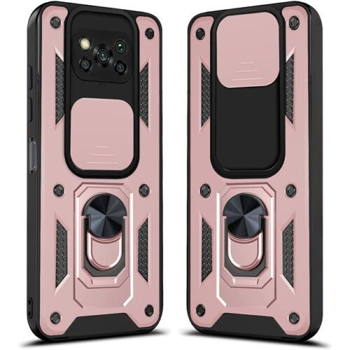 Combo Kickstand Slide Camera Case Rose Gold Xiaomi Poco X3 NFC/X3 Pro ΘΗΚΕΣ OEM Combo Kickstand Slide Camera Case Rose Gold Xiaomi Poco X3 NFC/X3 Pro