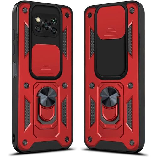 Combo Kickstand Slide Camera Case Red Xiaomi Poco X3 NFC/X3 Pro ΘΗΚΕΣ OEM Combo Kickstand Slide Camera Case Red Xiaomi Poco X3 NFC/X3 Pro