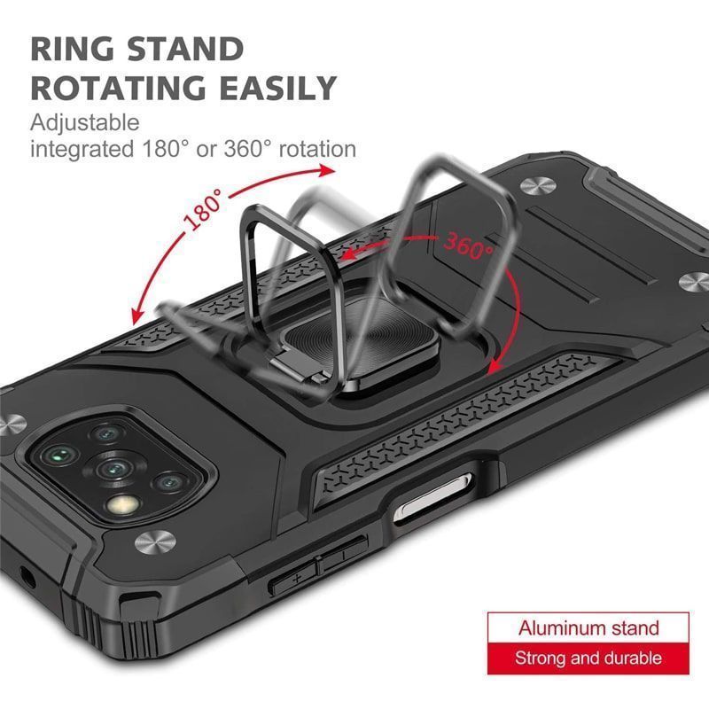 Armor Ringstand Case Black Xiaomi Poco X3 NFC ΘΗΚΕΣ OEM Armor Ringstand Case Black Xiaomi Poco X3 NFC - Image 5