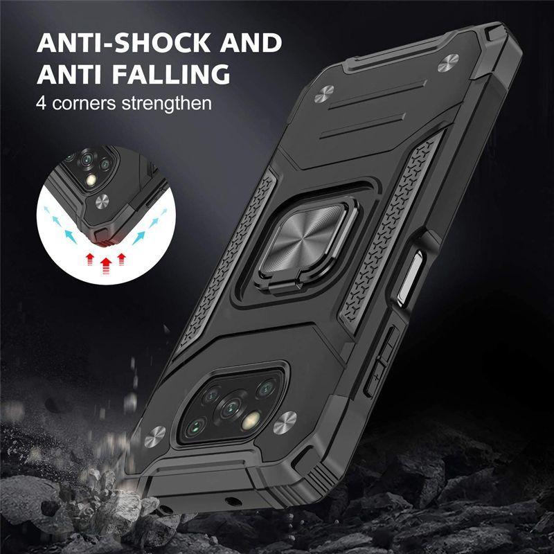 Armor Ringstand Case Black Xiaomi Poco X3 NFC ΘΗΚΕΣ OEM Armor Ringstand Case Black Xiaomi Poco X3 NFC - Image 6
