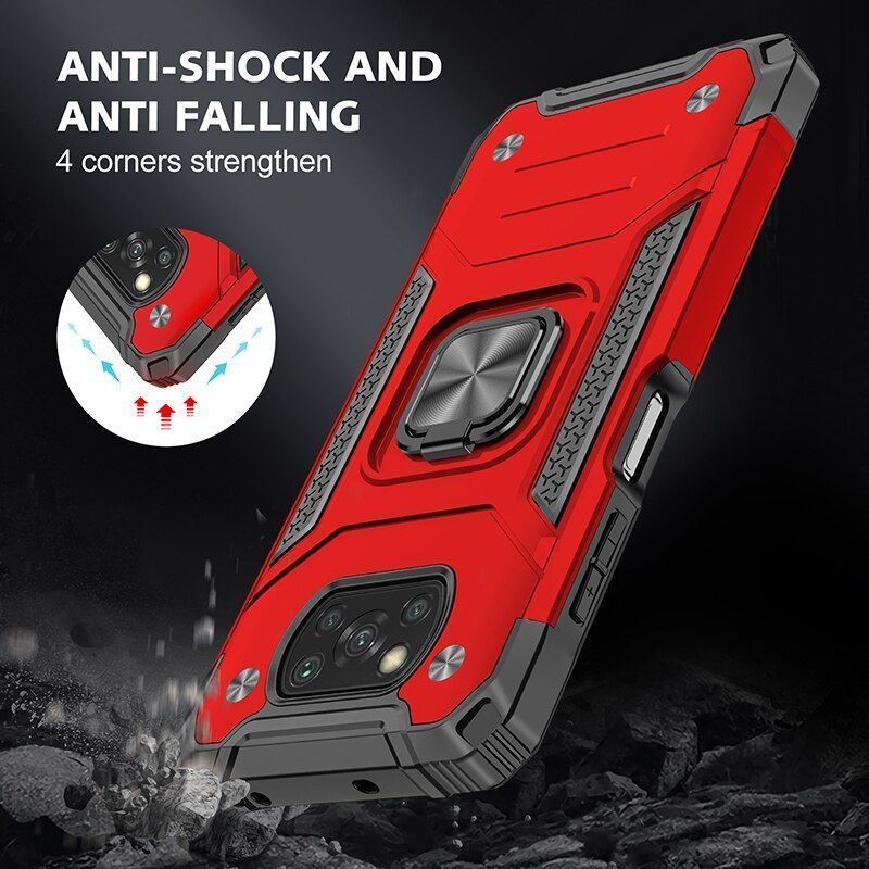 Armor Ringstand Case Red Xiaomi Poco X3 NFC / X3 Pro ΘΗΚΕΣ OEM Armor Ringstand Case Red Xiaomi Poco X3 NFC / X3 Pro - Image 5