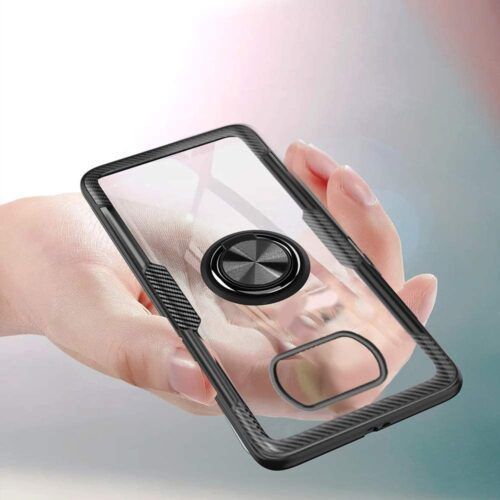 Alternative view of Clear Ring Kickstand Black Xiaomi Poco X3 NFC