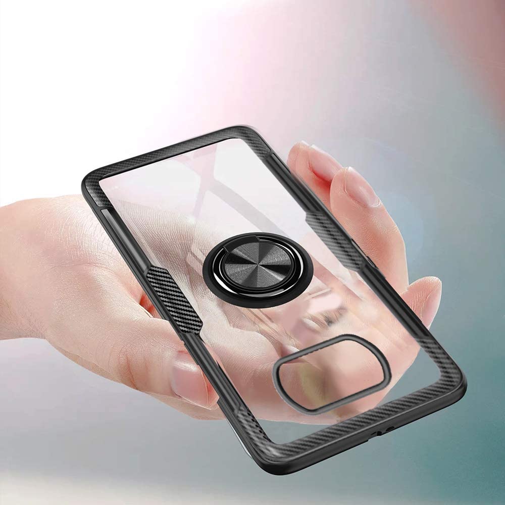 Clear Ring Kickstand Black Xiaomi Poco X3 NFC ΘΗΚΕΣ OEM Clear Ring Kickstand Black Xiaomi Poco X3 NFC - Image 2