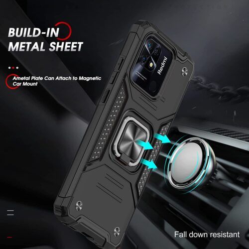 Alternative view of Armor Ringstand Case Black Xiaomi Redmi 10C