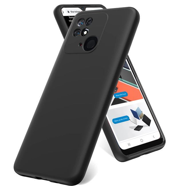 Rubber Silk Case Black Xiaomi Redmi 10C ΘΗΚΕΣ OEM Rubber Silk Case Black Xiaomi Redmi 10C