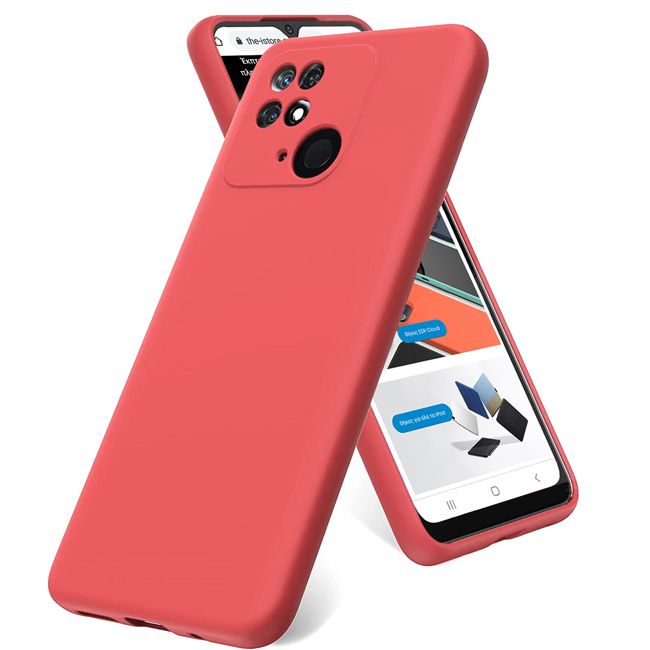 Rubber Silk Case Tomato Red Xiaomi Redmi 10C ΘΗΚΕΣ OEM Rubber Silk Case Tomato Red Xiaomi Redmi 10C