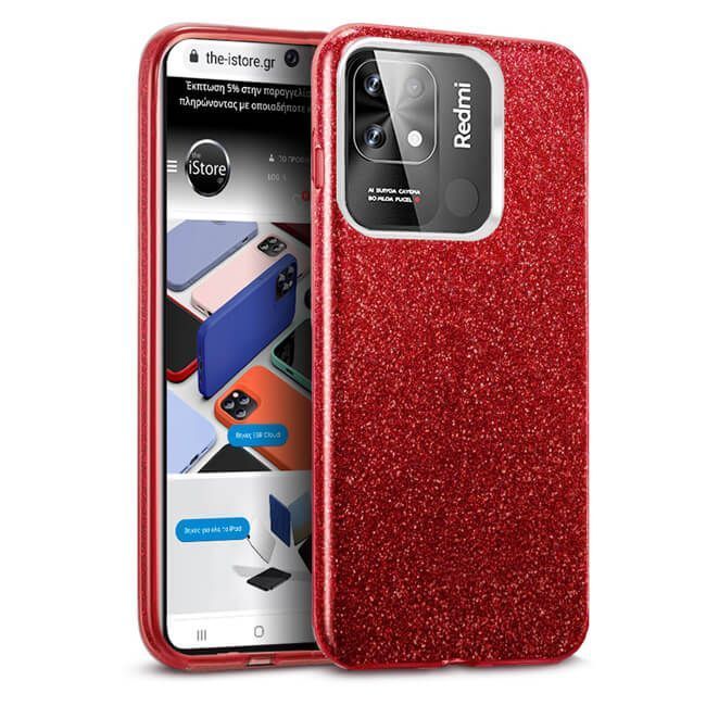 Hybrid Strass Red Case Xiaomi Redmi 10C / Poco C40 ΘΗΚΕΣ OEM Hybrid Strass Red Case Xiaomi Redmi 10C / Poco C40