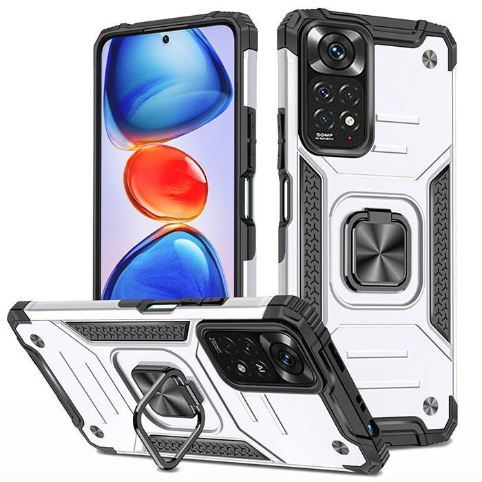 Θήκη Armor Ringstand Silver Xiaomi Redmi Note 12 Pro 4G ΘΗΚΕΣ OEM Θήκη Armor Ringstand Silver Xiaomi Redmi Note 12 Pro 4G