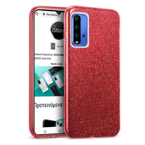 Hybrid Strass Red Case Xiaomi Redmi 9T ΘΗΚΕΣ OEM Hybrid Strass Red Case Xiaomi Redmi 9T