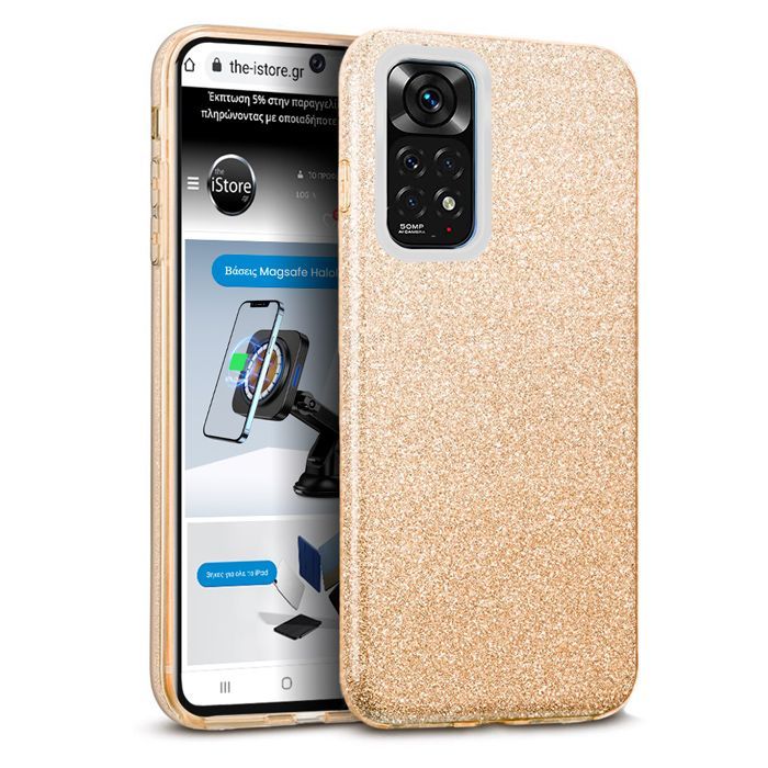 Θήκη Hybrid Strass Gold Xiaomi Redmi Note 12 Pro 4G ΘΗΚΕΣ OEM Θήκη Hybrid Strass Gold Xiaomi Redmi Note 12 Pro 4G