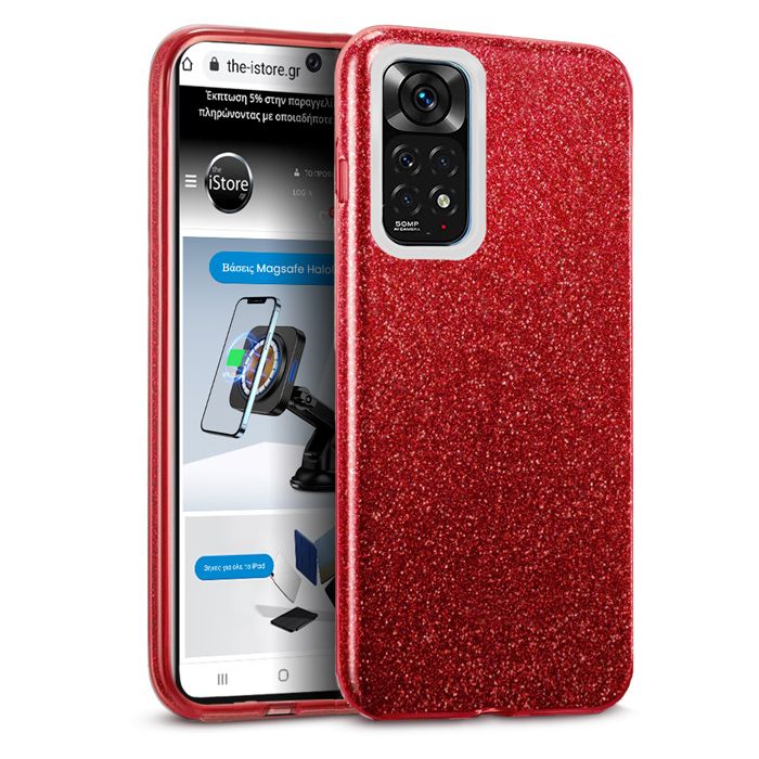 Hybrid Strass Red Case Xiaomi Redmi Note 11 Pro 4G/5G ΘΗΚΕΣ OEM Hybrid Strass Red Case Xiaomi Redmi Note 11 Pro 4G/5G
