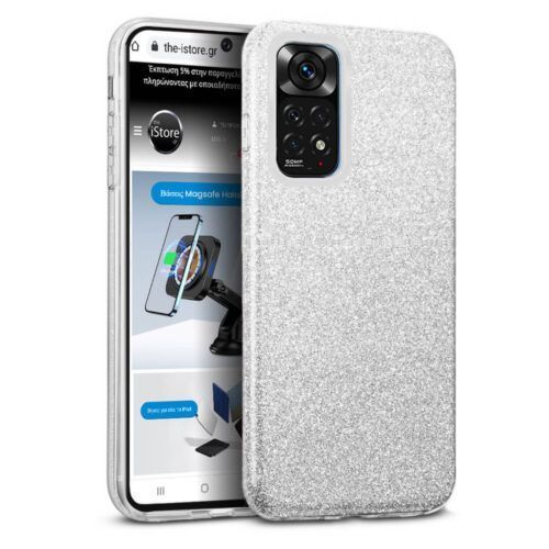 Θήκη Hybrid Strass Silver Xiaomi Redmi Note 12 Pro 4G