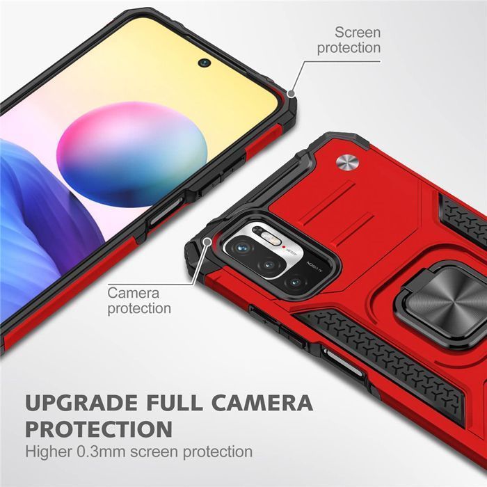 Armor Ringstand Case Red Xiaomi Redmi Note 10 5G/Poco M3 Pro 5G ΘΗΚΕΣ OEM Armor Ringstand Case Red Xiaomi Redmi Note 10 5G/Poco M3 Pro 5G - Image 2