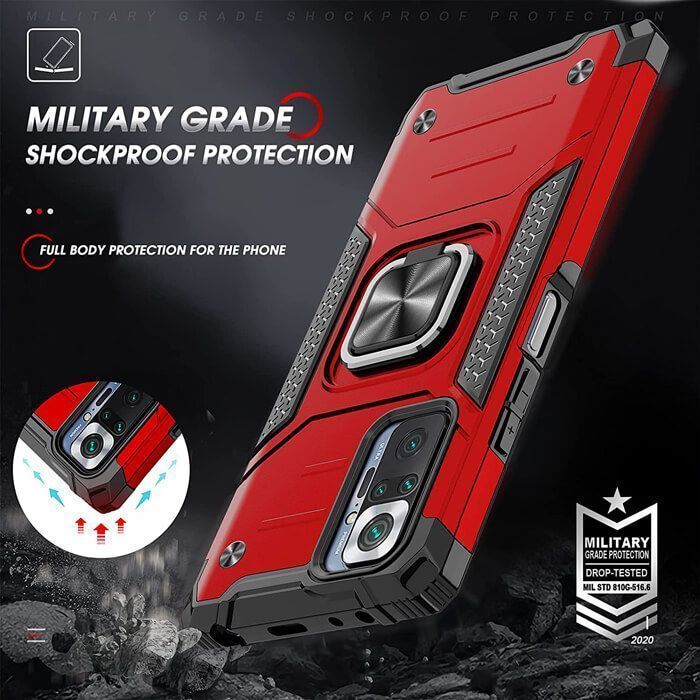 Armor Ringstand Case Red Xiaomi Redmi Note 10 5G/Poco M3 Pro 5G ΘΗΚΕΣ OEM Armor Ringstand Case Red Xiaomi Redmi Note 10 5G/Poco M3 Pro 5G - Image 5