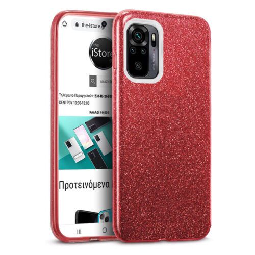 Hybrid Strass Red Case Xiaomi Poco M5s ΘΗΚΕΣ OEM Hybrid Strass Red Case Xiaomi Poco M5s