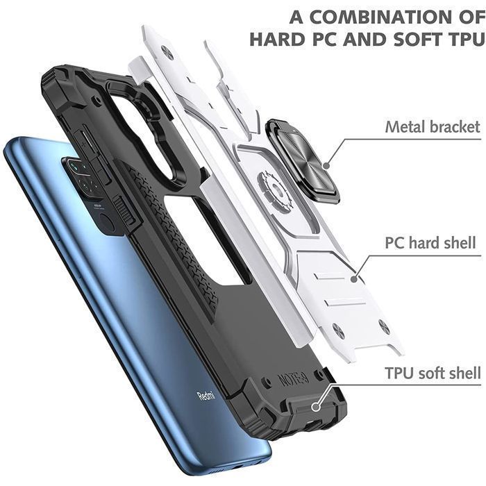 Armor Ringstand Case Silver Xiaomi Redmi Note 11/11s ΘΗΚΕΣ OEM Armor Ringstand Case Silver Xiaomi Redmi Note 11/11s - Image 3