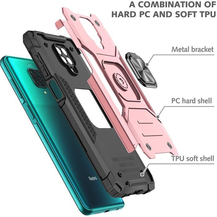 Armor Ringstand Case Rose Gold Xiaomi Redmi Note 9s / Note 9 Pro / Note 9 Pro Max ΘΗΚΕΣ OEM Armor Ringstand Case Rose Gold Xiaomi Redmi Note 9s / Note 9 Pro / Note 9 Pro Max - Image 4