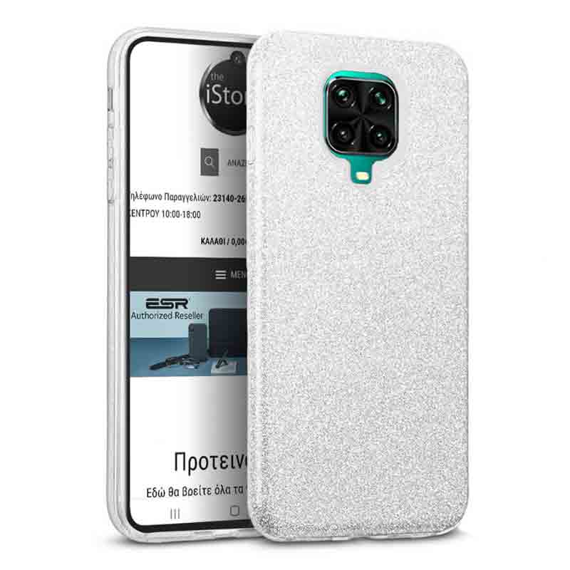 Hybrid Strass Silver Case Xiaomi Redmi Note 9s / 9 Pro / 9 Pro Max ΘΗΚΕΣ OEM Hybrid Strass Silver Case Xiaomi Redmi Note 9s / 9 Pro / 9 Pro Max