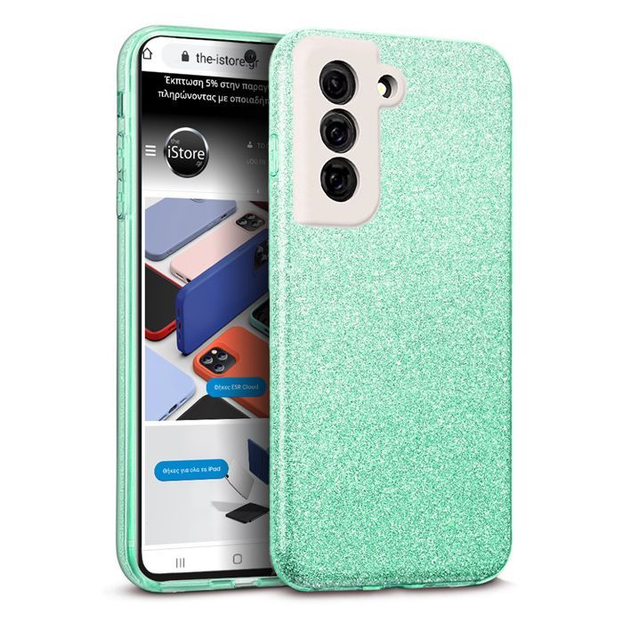 Hybrid Strass Green Case Samsung Galaxy S21 FE 5G ΘΗΚΕΣ OEM Hybrid Strass Green Case Samsung Galaxy S21 FE 5G