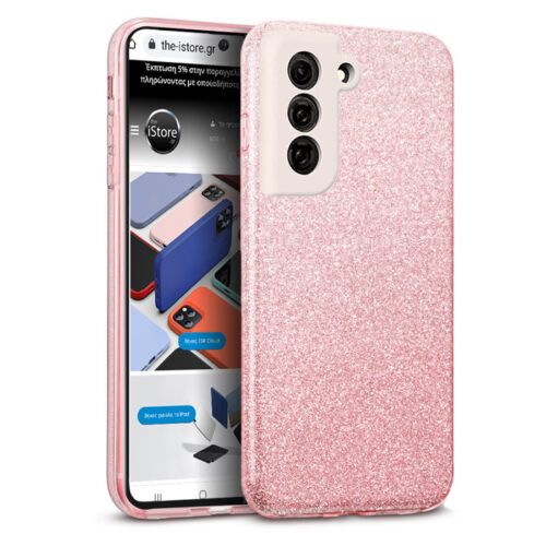 Hybrid Strass Pink Case Samsung Galaxy S21 FE 5G ΘΗΚΕΣ OEM Hybrid Strass Pink Case Samsung Galaxy S21 FE 5G