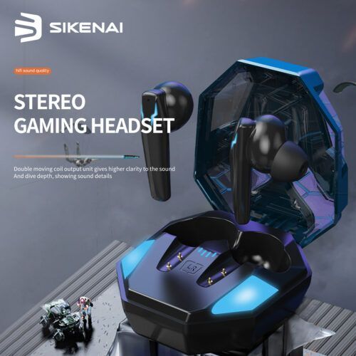 Alternative view of Sikenai Gaming Stereo Wireless Earphones Black (T1000)