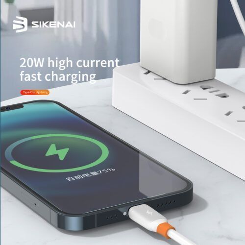 Alternative view of Sikenai USB-C to Lightning Cable 1,2m 20W White (LC-1)