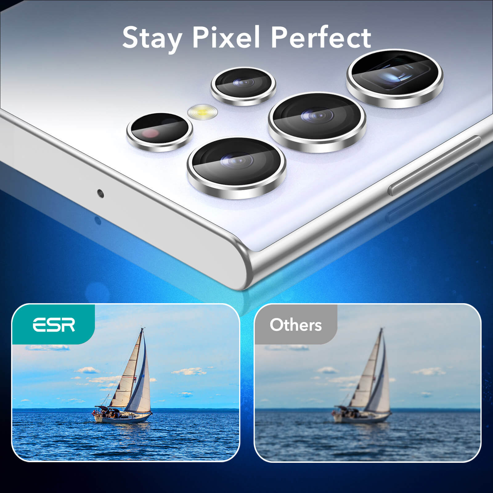 ESR Tempered Glass 9H Camera Lens Silver Samsung Galaxy S23 Ultra ΠΡΟΣΤΑΣΙΑ ΟΘΟΝΗΣ ESR ESR Tempered Glass 9H Camera Lens Silver Samsung Galaxy S23 Ultra - Image 3