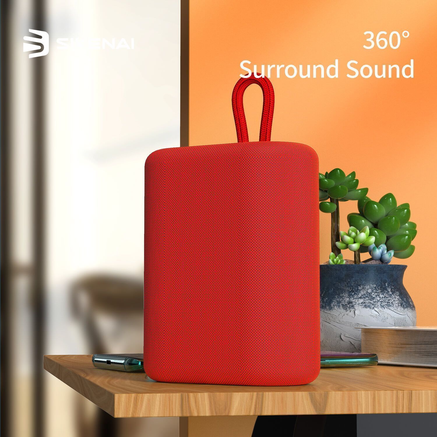 Sikenai Pocket Bluetooth Speaker Red (BX-100) ΑΞΕΣΟΥΑΡ Sikenai Sikenai Pocket Bluetooth Speaker Red (BX-100) - Image 2
